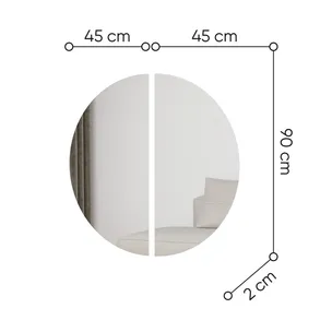 Lustro okrągłe 2-częściowe z oświetleniem TREND TG-07