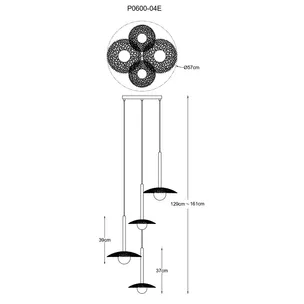 Lampa wisząca NICOSIA poczwórna P0600-04E-F7AA - złoty