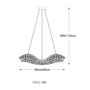 Lampa wisząca TIARA P0221-08M-F7AC - złoty/transparentny