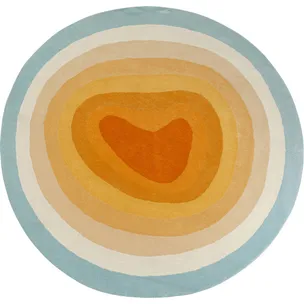 Dywan okrągły AURA CIRCLE 200 cm - pomarańczowy/niebieski