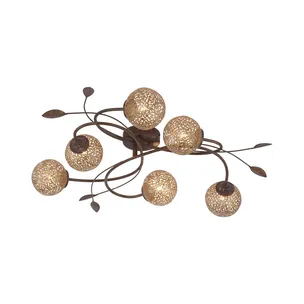 Lampa sufitowa GRETA 6 - rdzawy/złoty