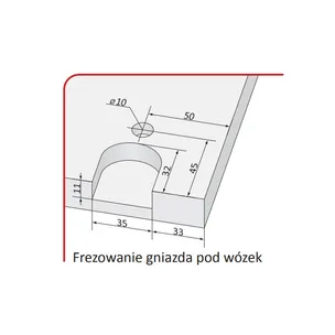 Rączka WENUS EKO do drzwi przesuwnych - jasny brąz / dł. 270 cm