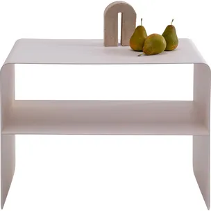 Stolik metalowy z półką LOUNGE S 58x37 - kremowy