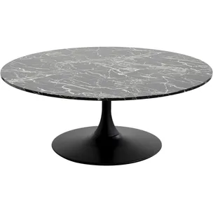 Stolik kawowy okrągły SCHICKERIA 110 cm - czarny marmur/czarny