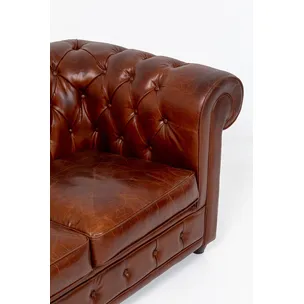 Sofa skórzana 3-osobowa OXFORD - brązowy