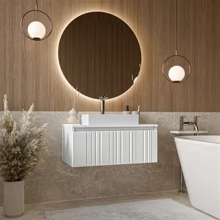 Szafka wisząca pod umywalkę z szufladą ALBA 80 cm - biały Wisząca szafka pod umywalkę Alba 80 cm pozwala stworzyć uporządkowaną i elegancką strefę...