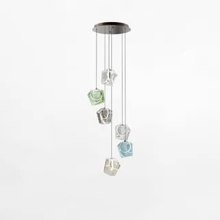Lampa wisząca COLORE MD3350A-6BL/MIX - wielokolorowy Wymiary: - szerokość: 45 cm - głębokość: 17 cm - wysokość: 150 cm Materiał:  - metal - szkło...