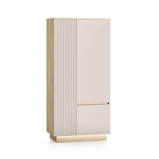 Wymiary:  - szerokość: 90 cm - głębokość: 52 cm - wysokość: 190 cm   Materiał:  - korpus: płyta laminowana - front: płyta laminowana / płyta MDF...