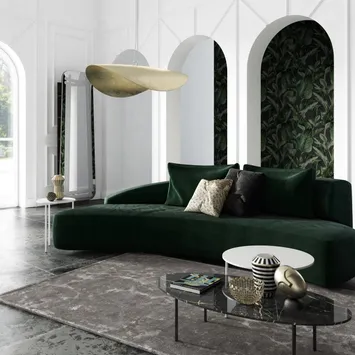 Ekskluzywna sofa Moon w zielonej odsłonie