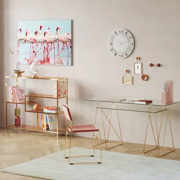 Pastelowy home office