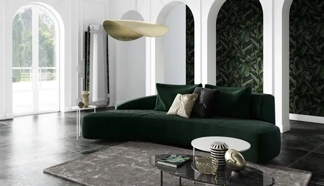 Ekskluzywna sofa Moon w zielonej odsłonie
