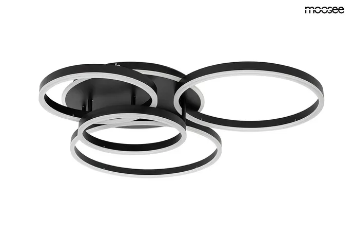 MOOSEE Lampa sufitowa/plafon RINGS 5 - czarny