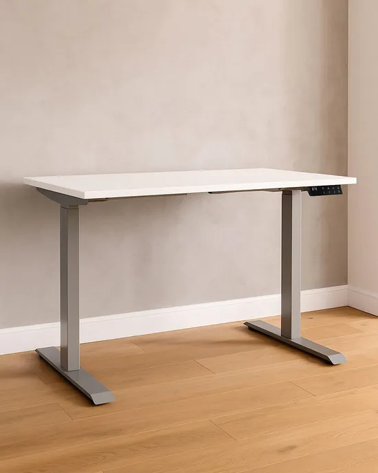 Biurko regulowane elektrycznie ASTRA 140x70 - biały/szary