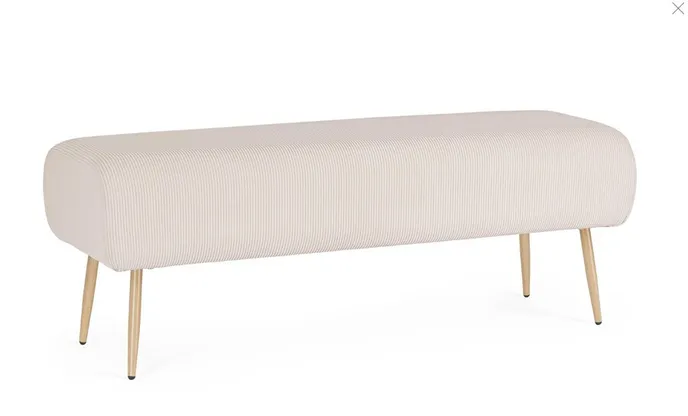 Ławka tapicerowana OLGA WHITE 129 cm - biały