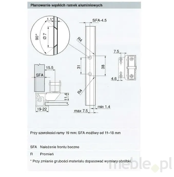 Siłownik Tip-On AVENTOS HK-XS / mocny LF 800-1600