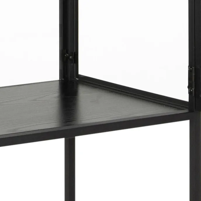 Witryna 2-drzwiowa SEAFORD 185 cm - transparentny/czarny