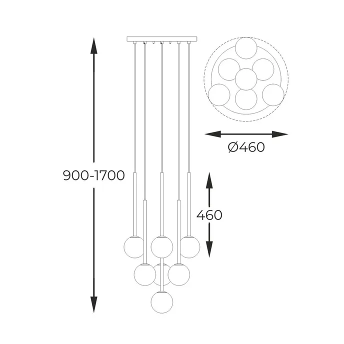 Lampa wisząca ARCTURUS P0574-07F-SDFZ - czarny/złoty