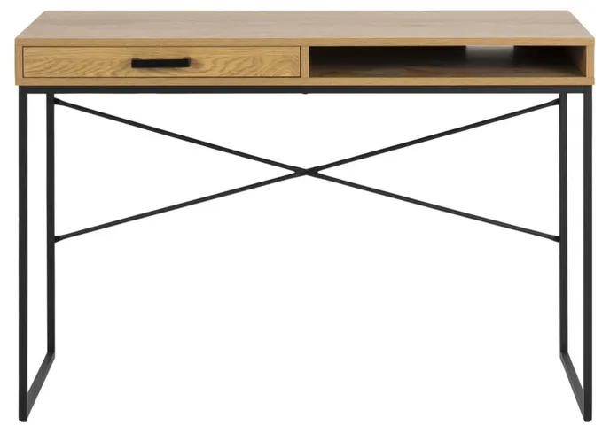 Biurko z szufladą i półką SEAFORD 110 cm - dziki dąb