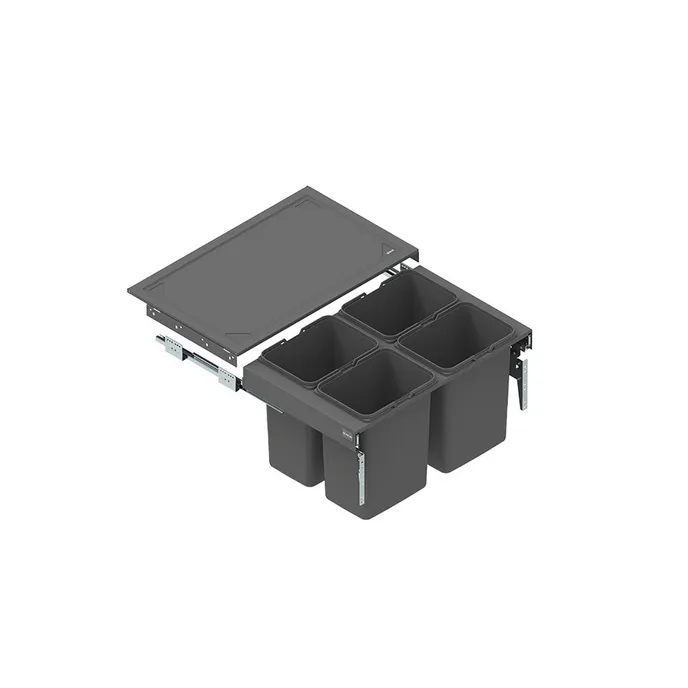 SEGREGO Szuflada z pojemnikami na odpady KB=800 H=425 NL-480 POCZWÓRNY (4x20L) metal lakier grafit