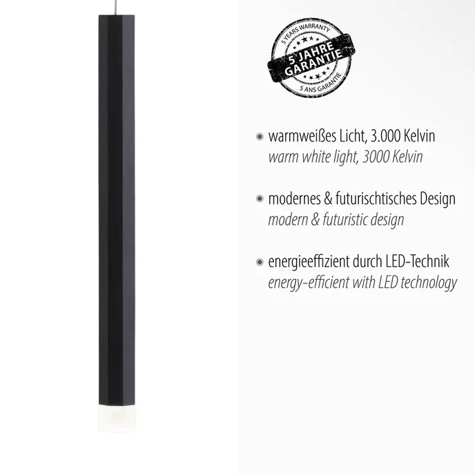 Lampa wisząca BRUNO 15202-18 - czarny
