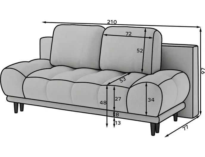 Sofa rozkładana GUAVIO - tkanina Royal 18