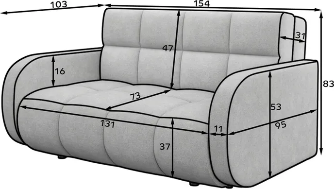 Sofa rozkładana DEVERIO - tkanina Aura 40