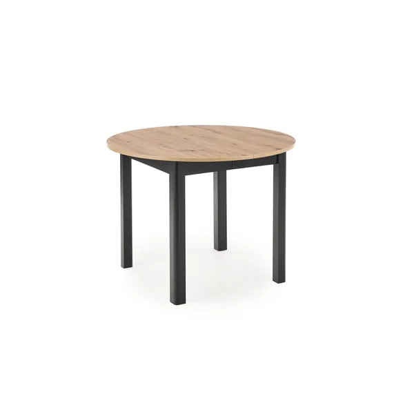 Stół okrągły rozkładany RINGO 102 cm - dąb artisan/czarny