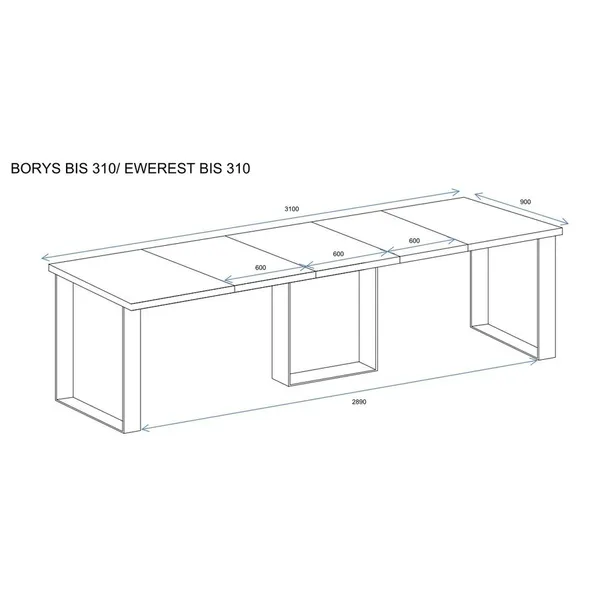 Stół rozkładany EWEREST BIS 130/310x90 - dąb artisan