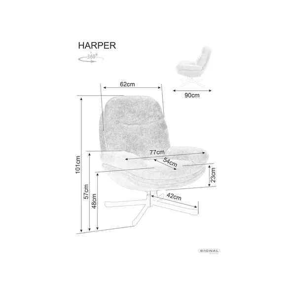 Fotel obrotowy HARPER - oliwka TAP.238
