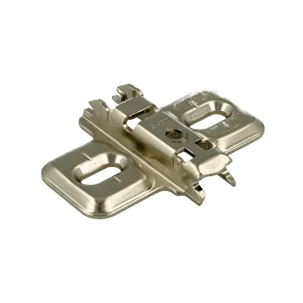 Prowadnik krzyżakowy do zawiasu CLIP - nikiel / dyst. 0 mm / wys. 8.5 mm / regul. wysokości / bez Euro