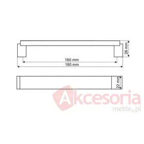Uchwyt Aluminiowy US48 Czarny Połysk Rozstaw 128mm(W)