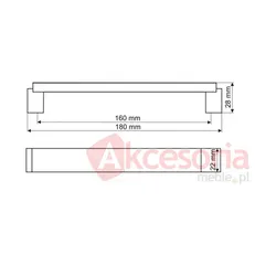 Uchwyt Aluminiowy US48 Czarny Połysk Rozstaw 256mm OSTATNI