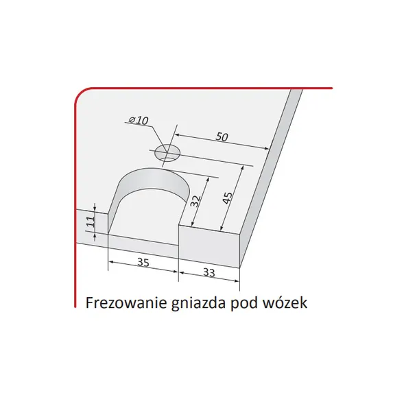 Rączka PLUTON 18/P do drzwi przesuwnych - srebrny / dł. 270 cm