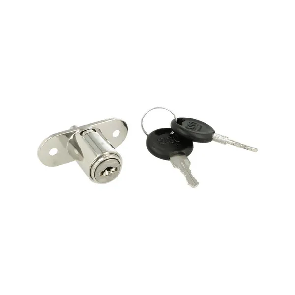 Zamek wciskany w systemie 1 klucza Siso X-1003 do drzwi przesuwnych - niklowany / fi 19 mm