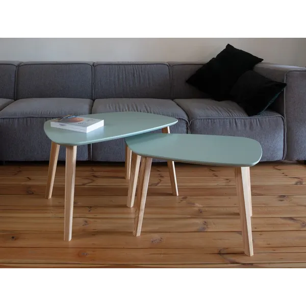 Stolik kawowy ENDOCARP 80x48x40 cm - petrol blue