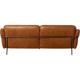 Sofa 3-osobowa skórzana NAPPA - brązowy/czarny