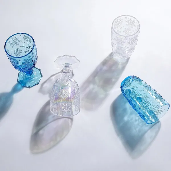 Szklanka ICE FLOWERS - niebieski