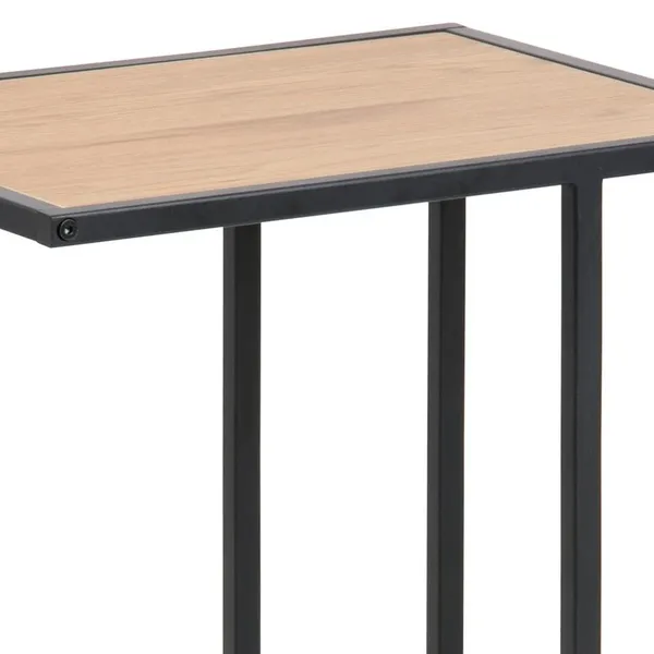 Stolik boczny SEAFORD 43x35 - dziki dąb/czarny