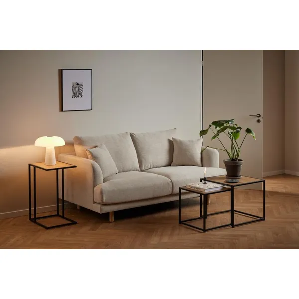 Stolik boczny SEAFORD 43x35 - dziki dąb/czarny