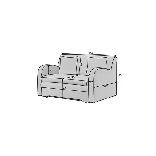 Sofa rozkładana 2-osobowa ARIO - tkanina Nube 03