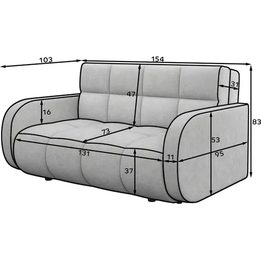 Sofa rozkładana DEVERIO - tkanina Aura 18
