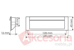 Rys. techniczny Uchwyt ZnAl UN63 128 mm Nikiel Satynowy(W)
