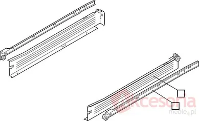 Szuflada METABOX 320M H=86mm Wysuw75% SZARA dł.35cm Blum