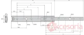 Prowadnica kulkowa 2728 Nierdzewna 45cm 20kg wysuw 75% Accuride