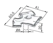 Uchwyt NURSERY Bluzka 1887-41ZN50 - efekt starej cyny / 60.5 mm