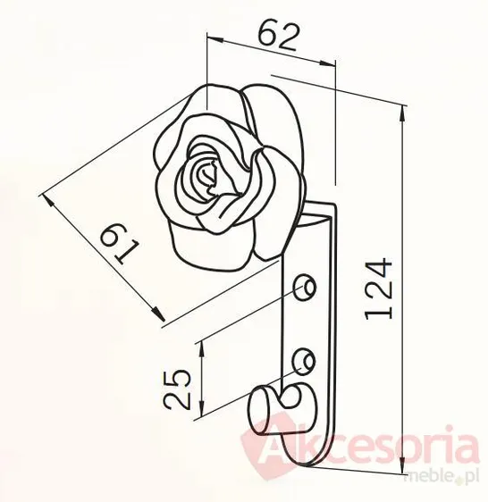 Wieszak 1787 Z Kolekcji Flower Chrom Błyszczący(W)