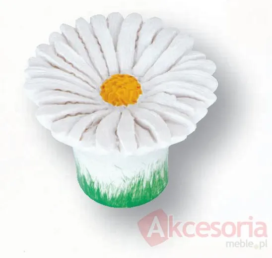 Gałka H127-38 Z Kolekcji Flower Biały Kwiatek
