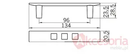 rysunek techniczny Uchwyt 1340-134 Z Kolekcji Rio Chrom Błyszczący