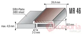 rysunek techniczny Profil SIBU PR Profile MR 46 Nero
