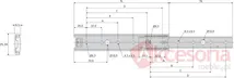 Prowadnica 2028 Nierdzewna 50cm 45kg Wysuw 75% Accuride